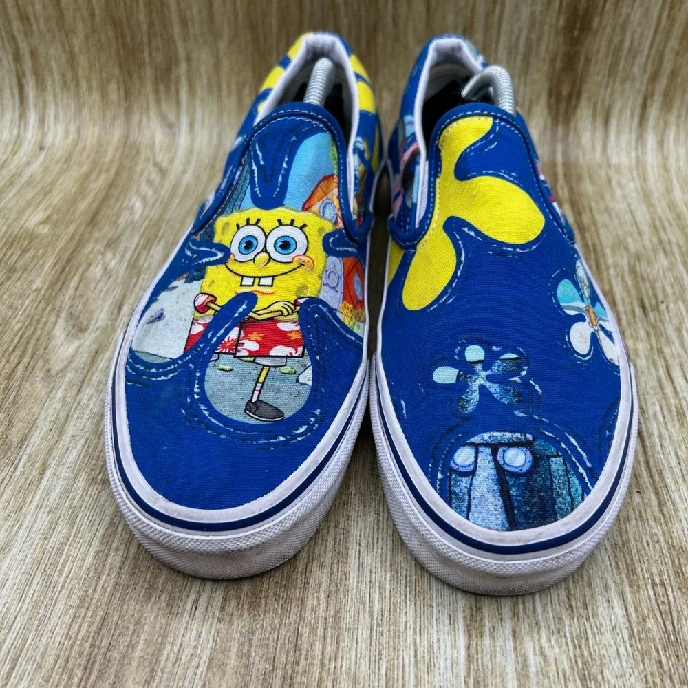 Vans x Spongebob Squarepants Classic Slip-On Women's 8.5 Blue Shoes Sneakers - Picture 2 of 10